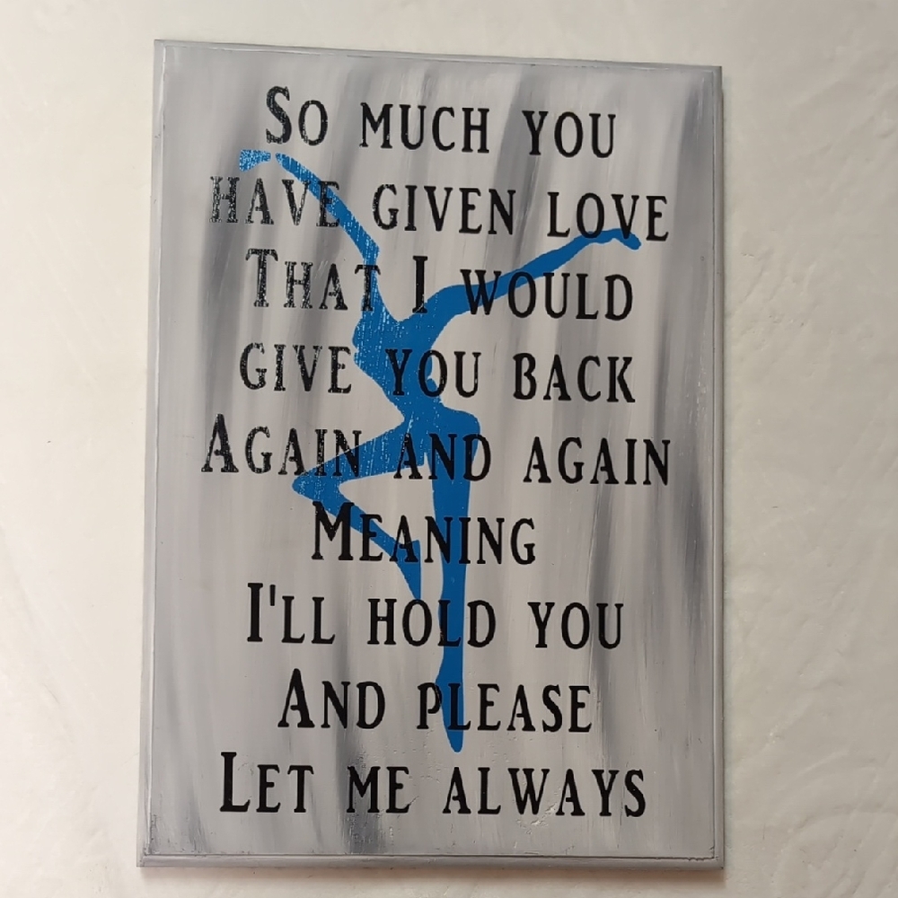 Dave Matthews Crush Lyrics Blue Dancer Wall Plaque